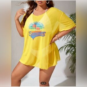 Yellow Summer Vibes Swim Cover-Up